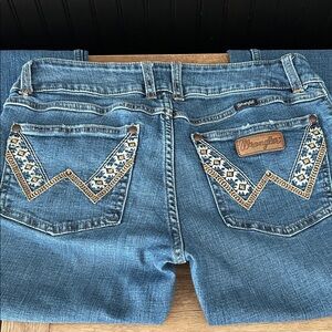 Wrangler Women's Blue Jeans with Embroidered Back Pockets